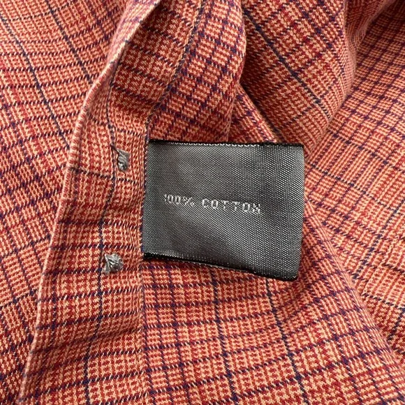 Talbots Men Long Sleeve Button Up Orange Shirt Size Large - Picture 5 of 11